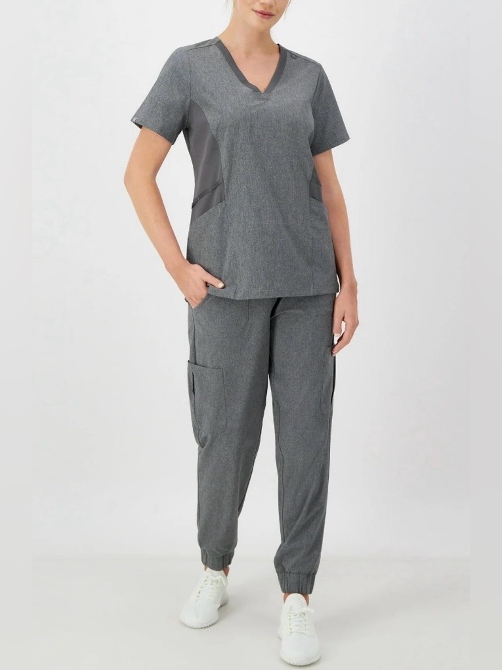 Hanes Women's Medical Uniform Scrub blouse and Jogger Pants Size M